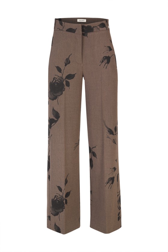 Floral print wide-leg pants