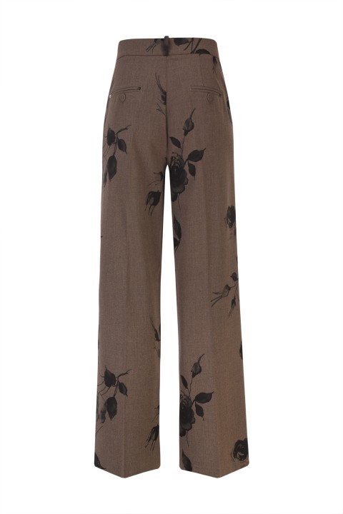 Floral print wide-leg pants