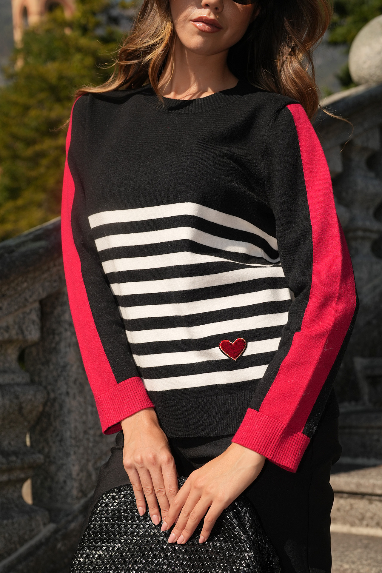 Striped knit sweater