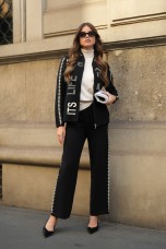 Knitted jacket with jacquard lettering
