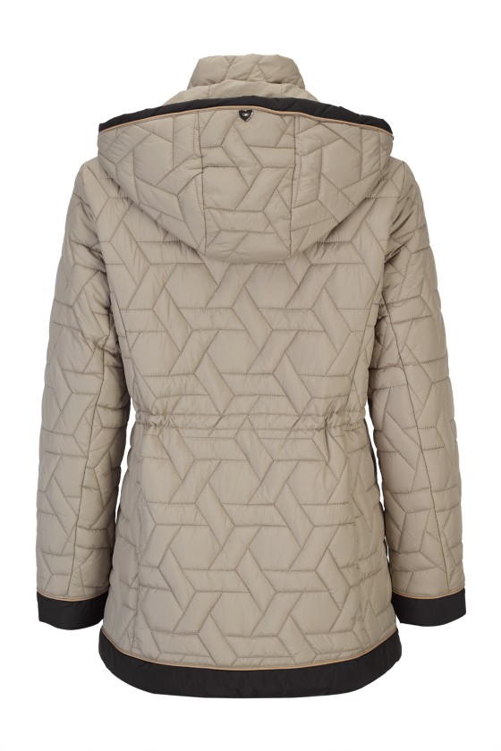 Quilted parka with removable hood