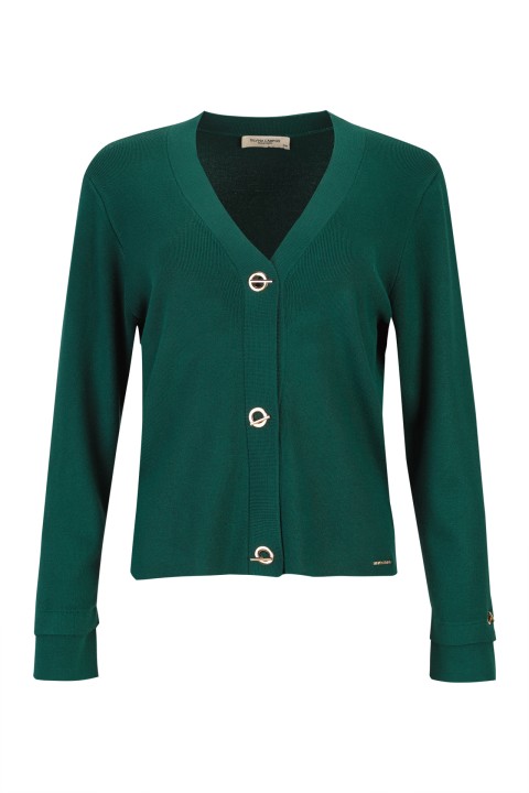Cardigan en maille � boutons �illets