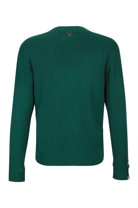 Cardigan en maille � boutons �illets