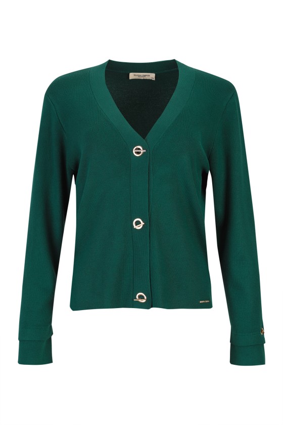 Cardigan en maille à boutons œillets
