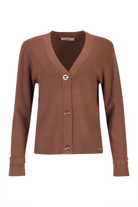 Cardigan en maille � boutons �illets