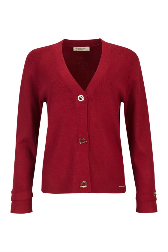 Cardigan en maille à boutons œillets