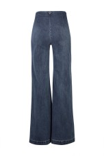 Wide-leg denim trousers