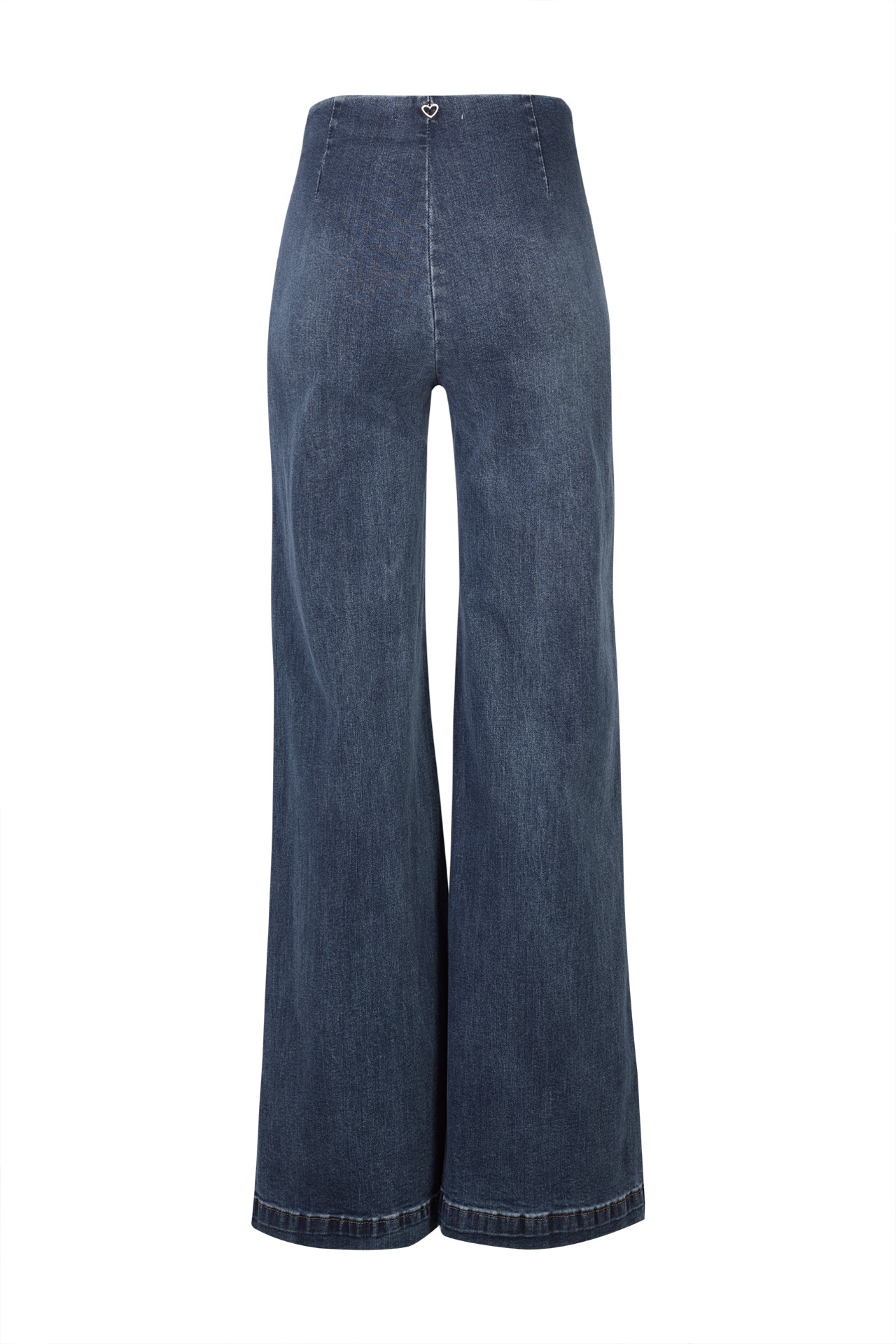 Wide-leg denim trousers
