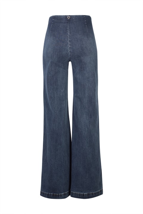 Wide-leg denim trousers 