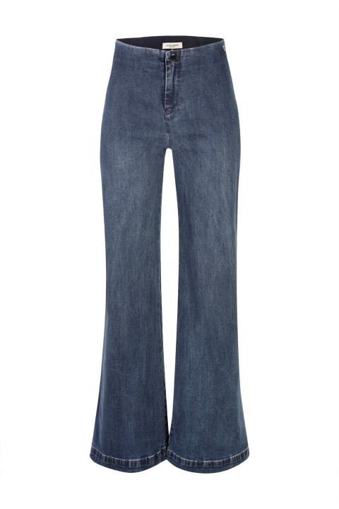 Wide-leg denim trousers 
