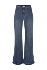 Wide-leg denim trousers