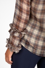 Plaid tunic with bow and ruffles