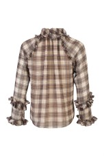 Plaid tunic with bow and ruffles