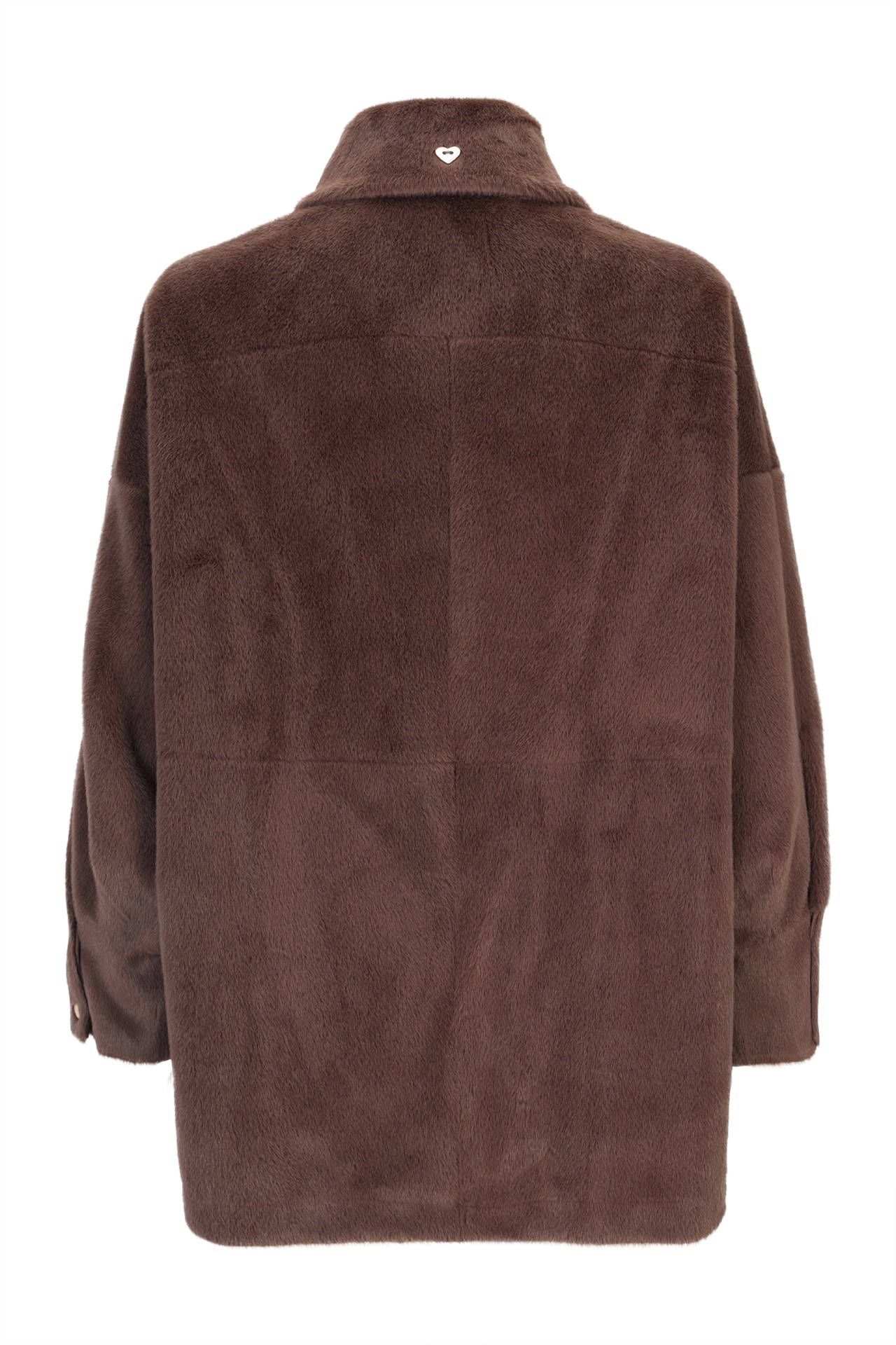 Plush overshirt coat