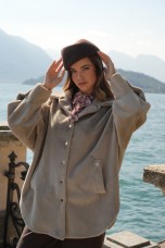Plush overshirt coat
