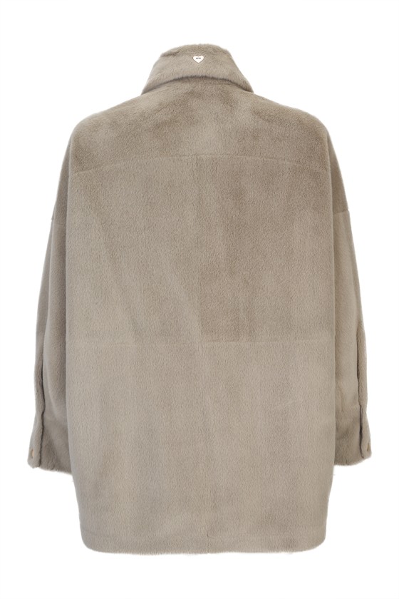 Plush overshirt coat