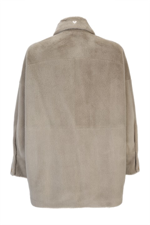 Plush overshirt coat