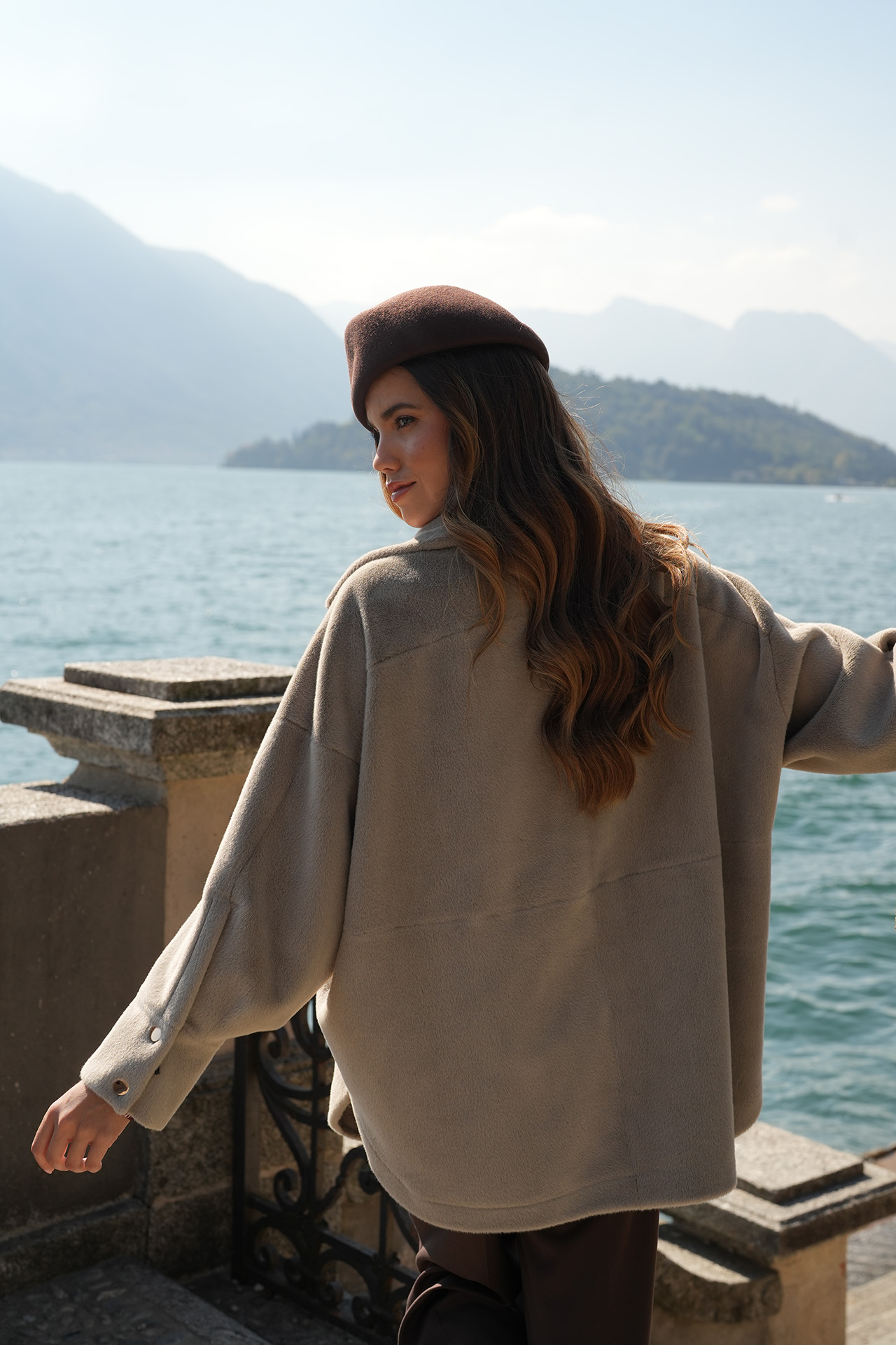 Plush overshirt coat