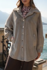 Plush overshirt coat