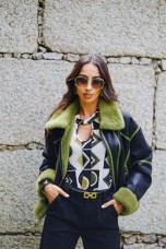 Aviator jacket with fur