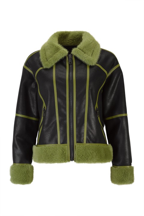 Aviator jacket with fur