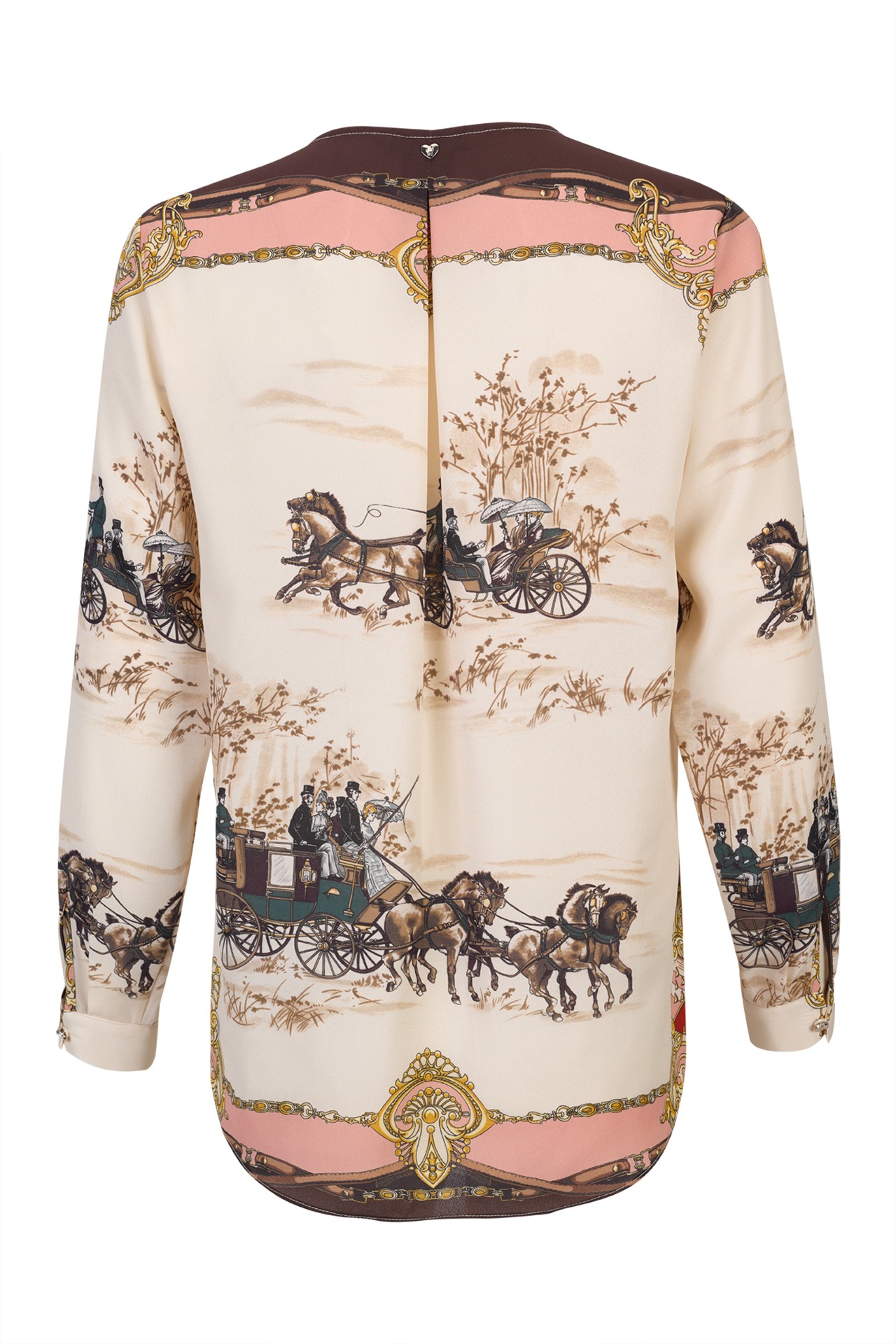 Túnica estampada com laço e ilhós dourados