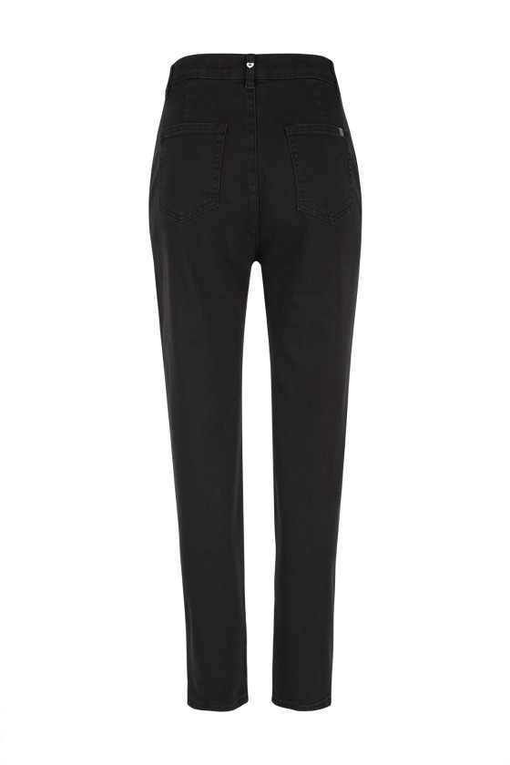 Denim trousers with rhinestones