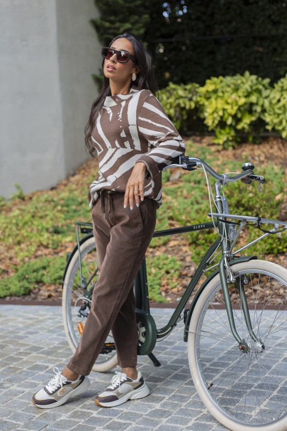 Camisola oversize com padrão zebra