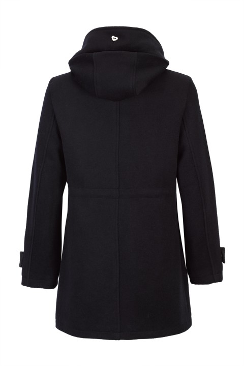 Abrigo anorak de lana con capucha