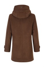 Abrigo anorak de lana con capucha
