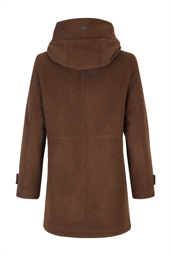 Abrigo anorak de lana con capucha