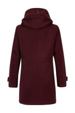 Abrigo anorak de lana con capucha