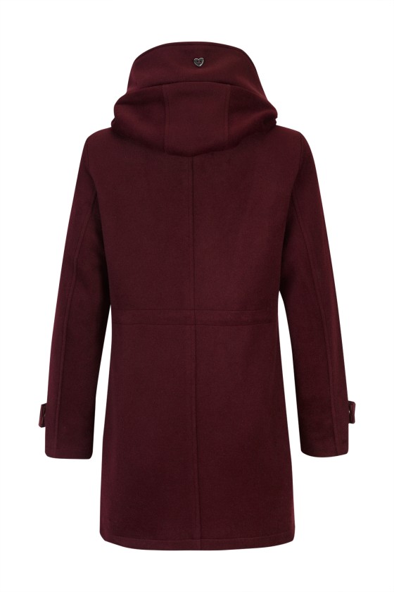 Abrigo anorak de lana con capucha