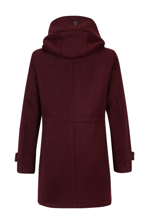 Abrigo anorak de lana con capucha